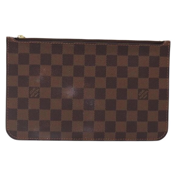 LOUIS VUITTON Damier Ebene Neverfull MM Pouch Accessory Pouch LV Auth BA4153 - Picture 12 of 16